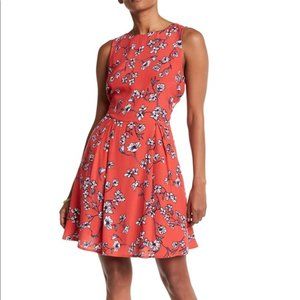 Cupcakes & Cashmere Red Keyhole Dress w/ blossoms